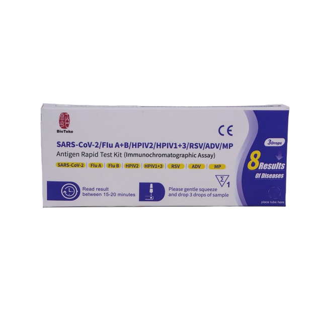 8 In 1 SARS-CoV-2/インフルエンザ A+B/HPIV2/HPIV1+3/RSV/ADV/MP 抗原迅速検査キット