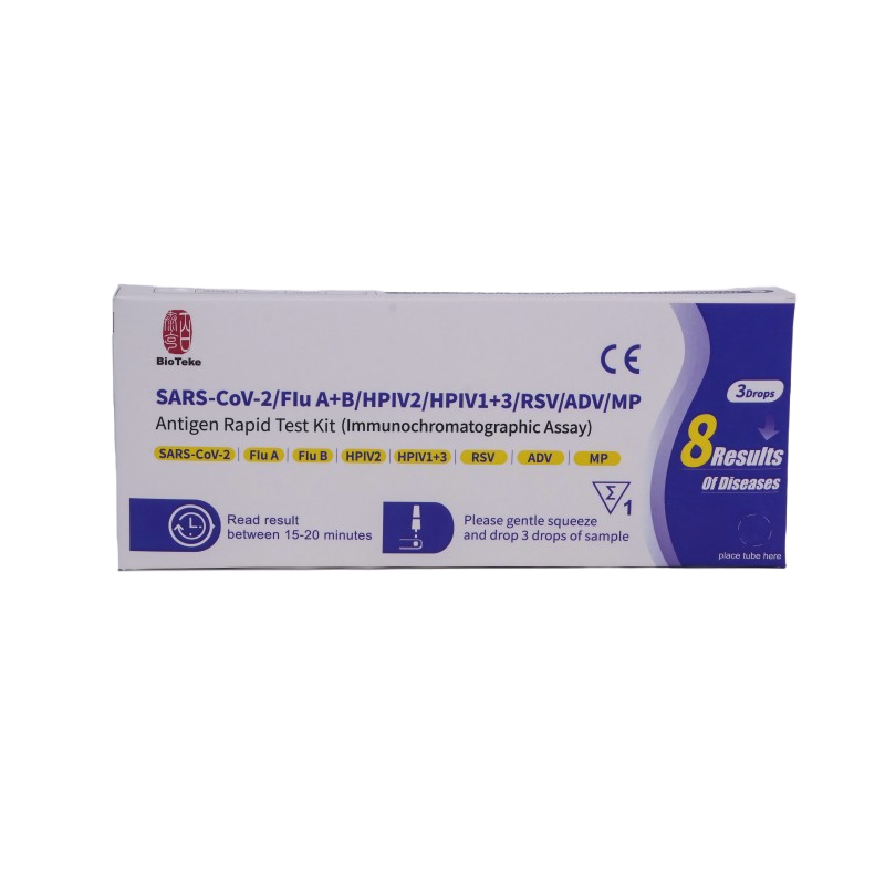 8 In 1 SARS-CoV-2/インフルエンザ A+B/HPIV2/HPIV1+3/RSV/ADV/MP 抗原迅速検査キット