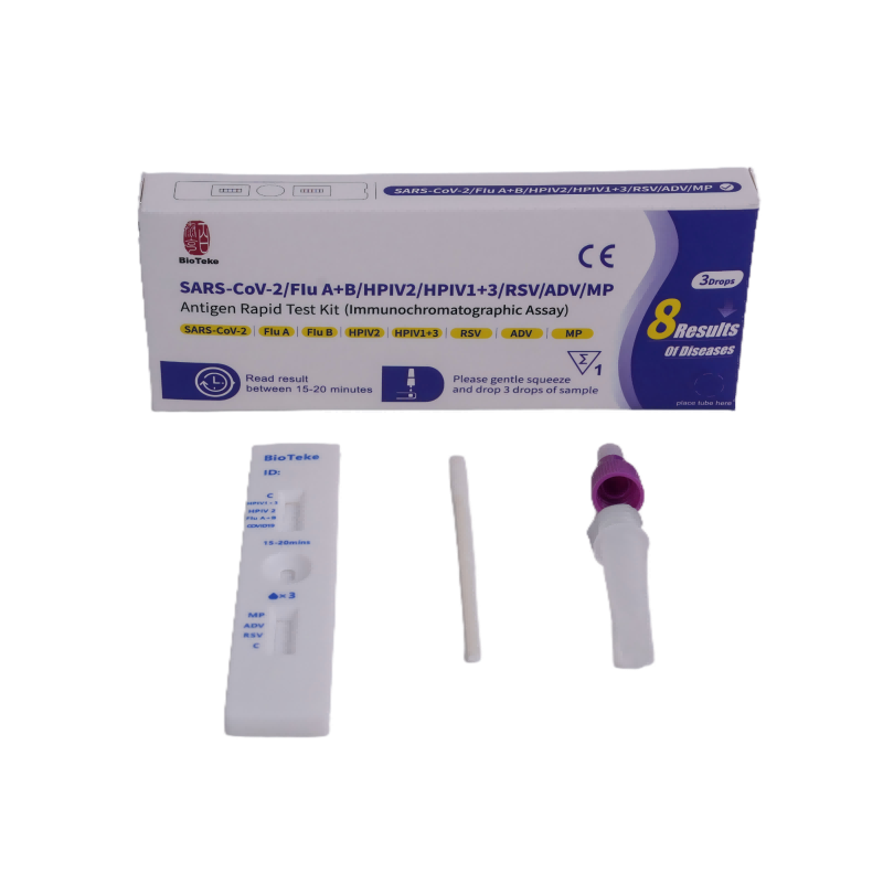 8 In 1 SARS-CoV-2/インフルエンザ A+B/HPIV2/HPIV1+3/RSV/ADV/MP 抗原迅速検査キット